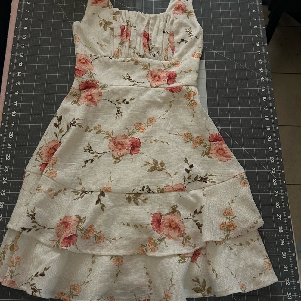 Miami Pink and Cream Tiered Ruffled Sundress